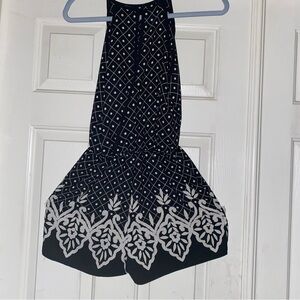 NWTs- striped spaghetti strap romper with shorts inside